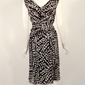 Carolina Herrera Classic Black and White Polka Dot Midi Dress